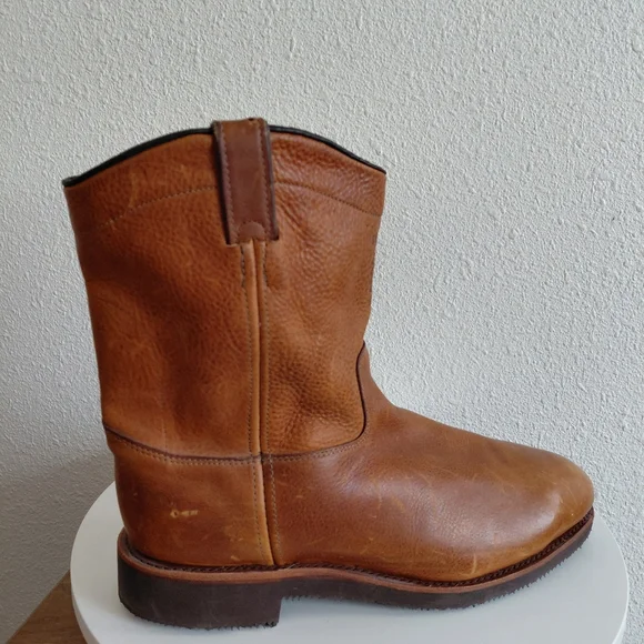 Chippewa Vintage Mens Honey Brown Pull on Leather Boots - Picture 5 of 16